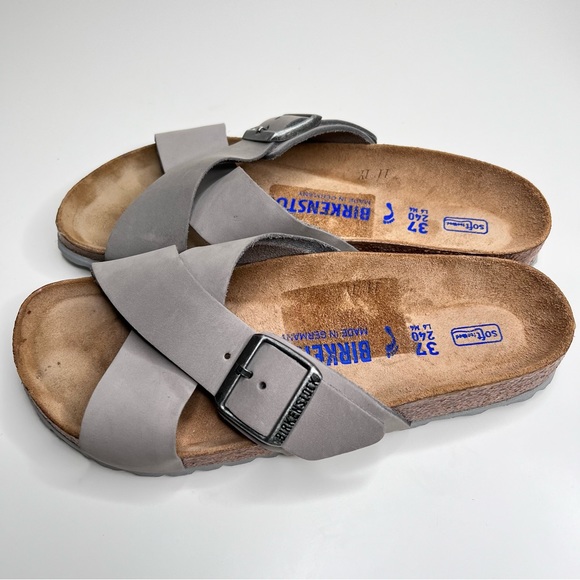 BIRKENSTOCK Siena Soft Footbed Nubuck Leather Dove Gray Size 37 EU 6 - 6.5 US - Picture 6 of 13